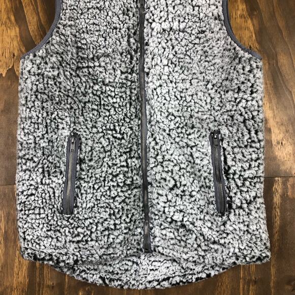 Thread & Supply Womens Vest Charcoal Fleece Sherpa Sleeveless Full Zip XS - Picture 3 of 10